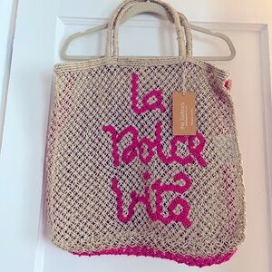 The Jacksons large 100% jute  tote “la dolce vita” NWT